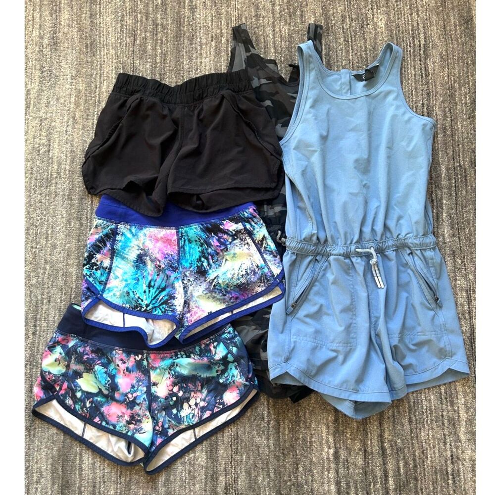 Ivivva (Lululemon) and Athleta Lot of Size 12 Girls Athletic Wear Shorts Rompers